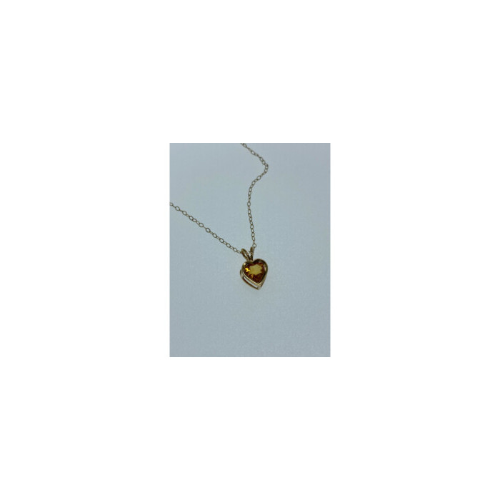 14K YELLOW GOLD HELIODOR HEART CHAIN WITH PENDANT