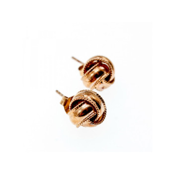 925 Sterling Silver Copper Plated Stud Earrings Italy
