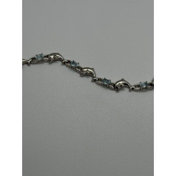 925 STERLING SILVER  TOPAZ DOLPHIN BRACELET