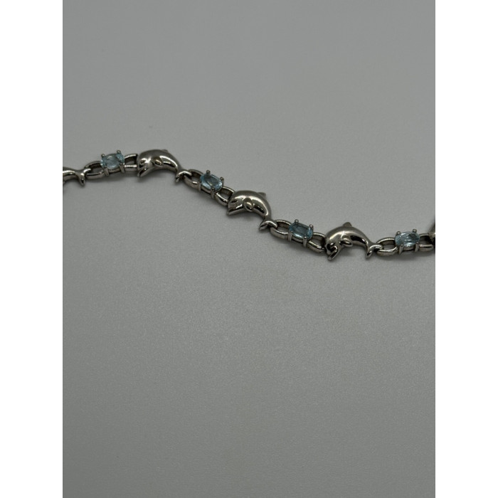 925 STERLING SILVER  TOPAZ DOLPHIN BRACELET