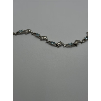 925 STERLING SILVER  TOPAZ DOLPHIN BRACELET