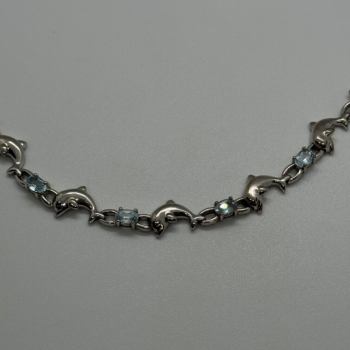 925 Sterling Silver Topaz Dolphin Bracelet