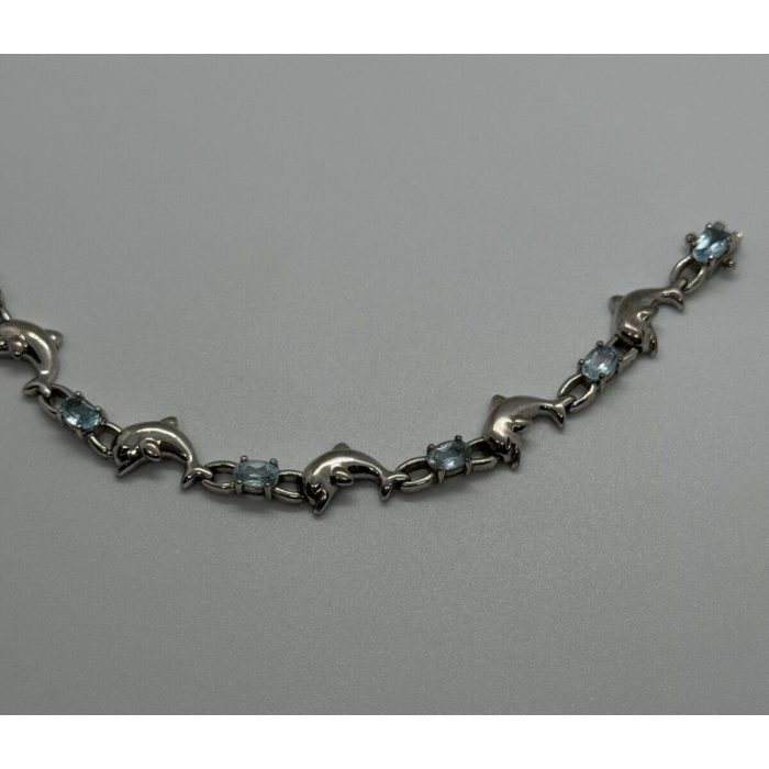 925 STERLING SILVER  TOPAZ DOLPHIN BRACELET
