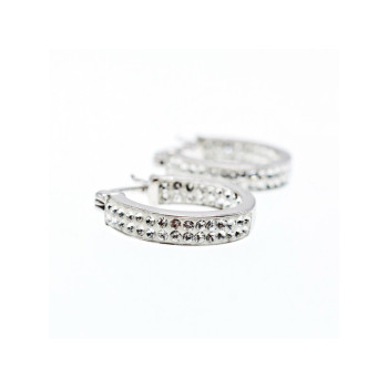 925 Sterling Silver CZ Hoop Earrings