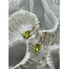 10K YELLOW GOLD PERIDOT & DIAMOND EARRINGS LENGHT 0.7 Inch