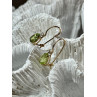 10K YELLOW GOLD PERIDOT & DIAMOND EARRINGS LENGHT 0.7 Inch