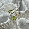 10K YELLOW GOLD PERIDOT & DIAMOND EARRINGS LENGHT 0.7 Inch