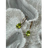 10K YELLOW GOLD PERIDOT & DIAMOND EARRINGS LENGHT 0.7 Inch