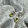 10K YELLOW GOLD PERIDOT & DIAMOND EARRINGS LENGHT 0.7 Inch