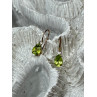 10K YELLOW GOLD PERIDOT & DIAMOND EARRINGS LENGHT 0.7 Inch
