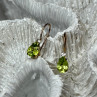 10K YELLOW GOLD PERIDOT & DIAMOND EARRINGS LENGHT 0.7 Inch