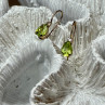 10K YELLOW GOLD PERIDOT & DIAMOND EARRINGS LENGHT 0.7 Inch