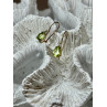 10K YELLOW GOLD PERIDOT & DIAMOND EARRINGS LENGHT 0.7 Inch