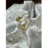 10K YELLOW GOLD PERIDOT & DIAMOND EARRINGS LENGHT 0.7 Inch