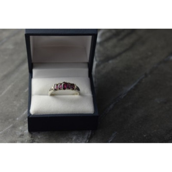925 Sterling Silver Rubellite Ring Size 10