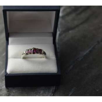 925 Sterling Silver Rubellite Ring Size 10
