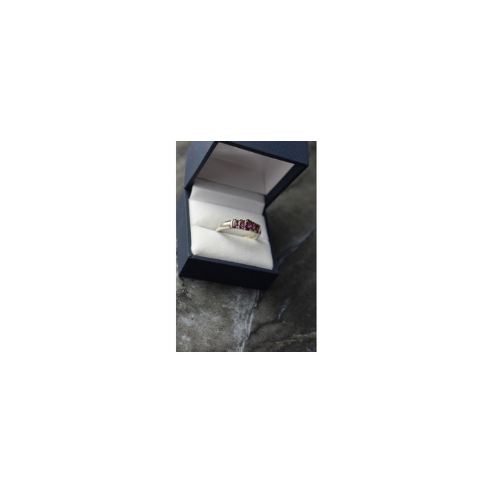 925 Sterling Silver Rubellite Ring Size 10