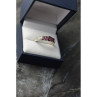 925 Sterling Silver Rubellite Ring Size 10