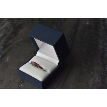 925 Sterling Silver Rubellite Ring Size 10