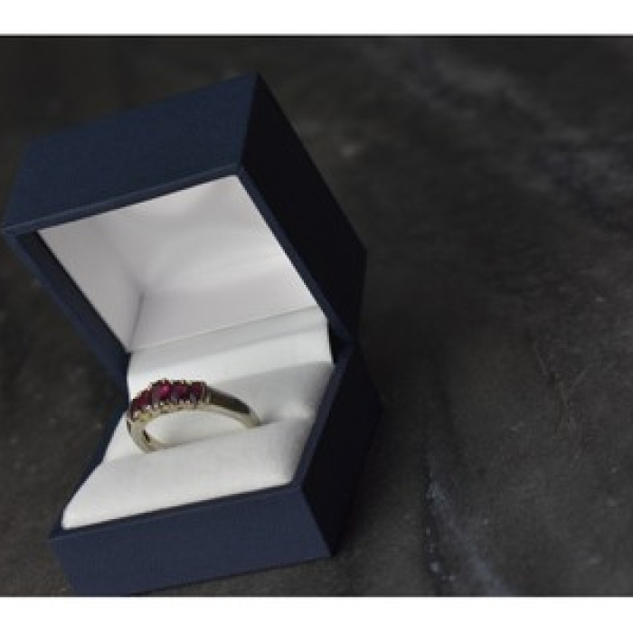 925 Sterling Silver Rubellite Ring Size 10