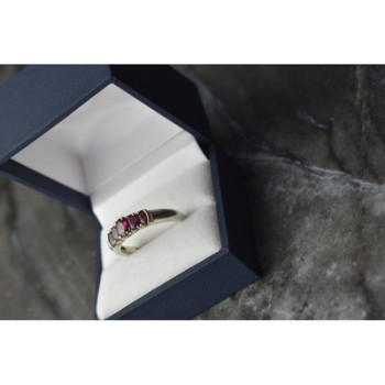 925 Sterling Silver Rubellite Ring Size 10