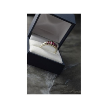 925 Sterling Silver Rubellite Ring Size 10