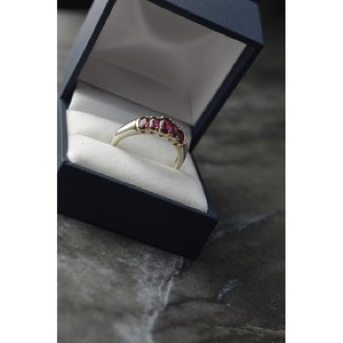 925 Sterling Silver Rubellite Ring Size 10