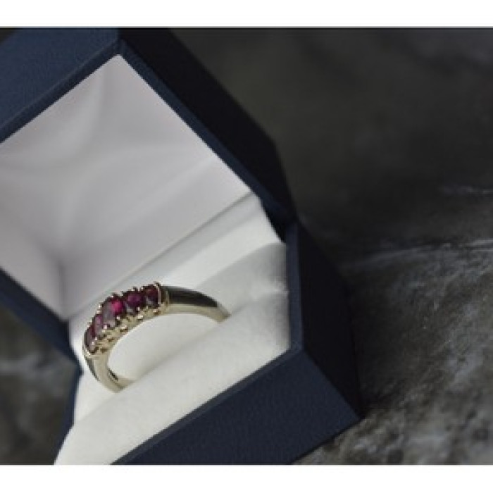 925 Sterling Silver Rubellite Ring Size 10