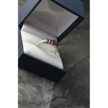 925 Sterling Silver Rubellite Ring Size 10