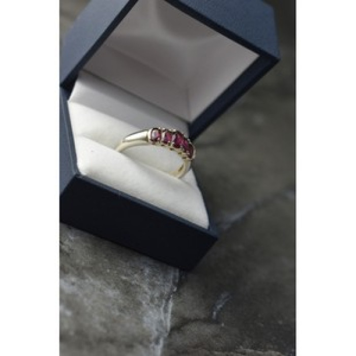 925 Sterling Silver Rubellite Ring Size 10