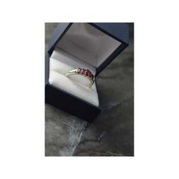 925 Sterling Silver Rubellite Ring Size 10