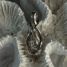 Elegant 925 Sterling Silver Diamonds Pendant Length 1.10 Inch