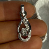 Elegant 925 Sterling Silver Diamonds Pendant Length 1.10 Inch
