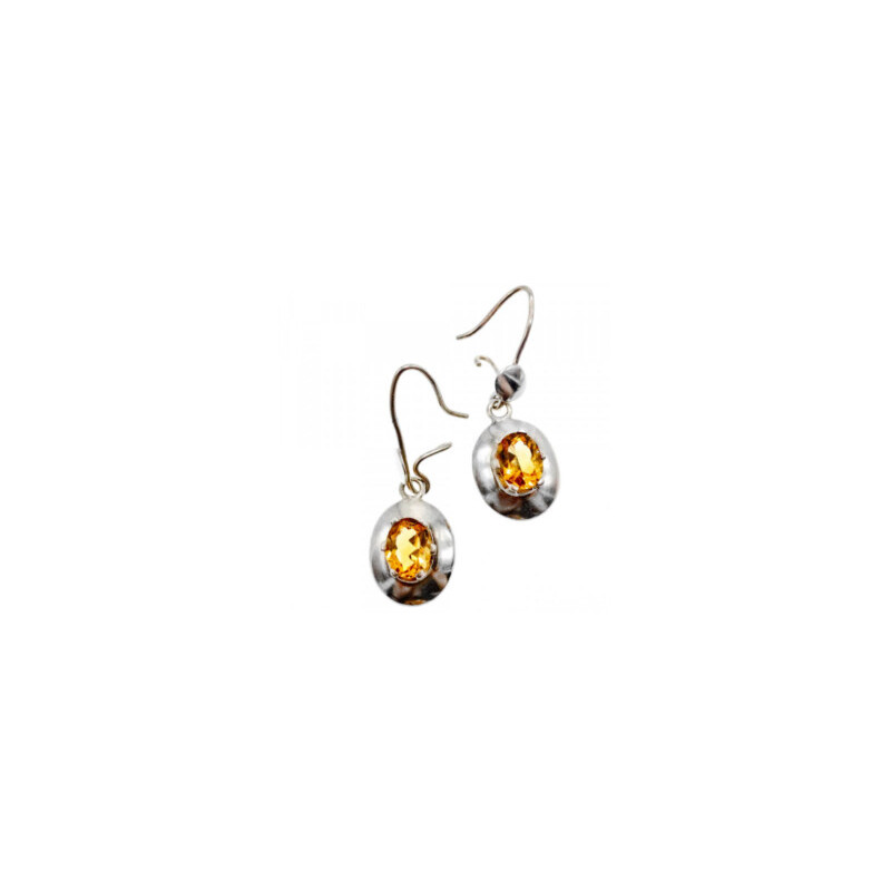 925 Sterling Silver Yellow Tourmaline Earrings