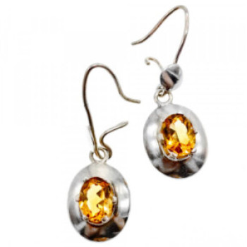 925 Sterling Silver Yellow Tourmaline Earrings