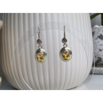 925 Sterling Silver Yellow Tourmaline Earrings