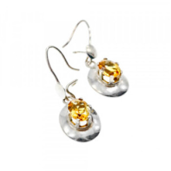 925 Sterling Silver Yellow Tourmaline Earrings
