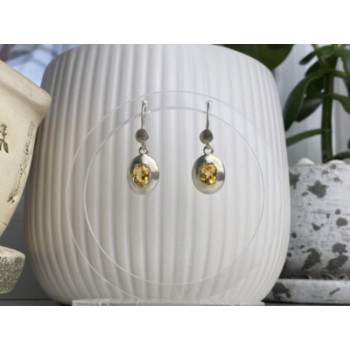 925 Sterling Silver Yellow Tourmaline Earrings