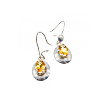 925 Sterling Silver Yellow Tourmaline Earrings