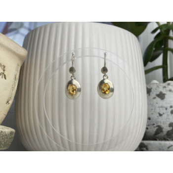 925 Sterling Silver Yellow Tourmaline Earrings