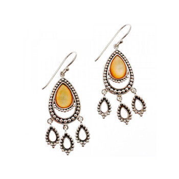 Vintage 925 Sterling Silver Agate Earrings