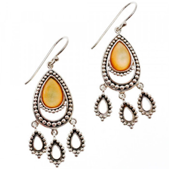 Vintage 925 Sterling Silver Agate Earrings