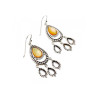 Vintage 925 Sterling Silver Agate Earrings