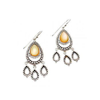 Vintage 925 Sterling Silver Agate Earrings