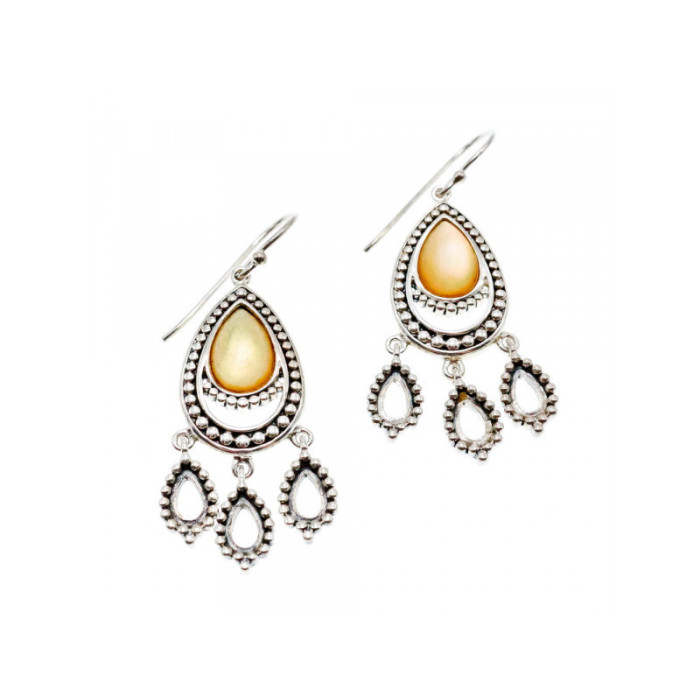 Vintage 925 Sterling Silver Agate Earrings