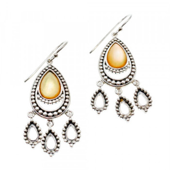 Vintage 925 Sterling Silver Agate Earrings