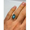 925 Sterling Silver Topaz Ring Size 5.5