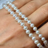 14K Yellow Gold Claps Fresh Water Pearl Necklace 18 Inch