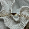 14K Yellow Gold Claps Fresh Water Pearl Necklace 18 Inch