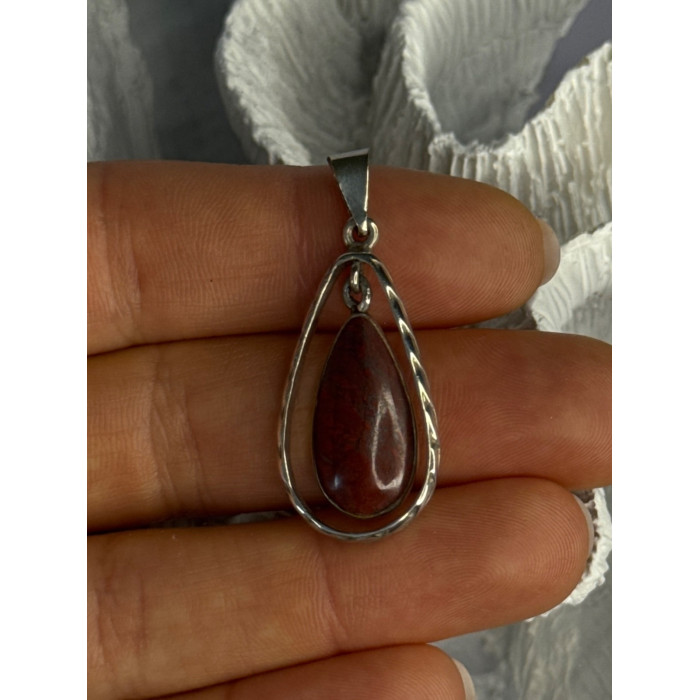 Vintage 925 Sterling Silver Carnelian Pendant Length 1.60 Inch